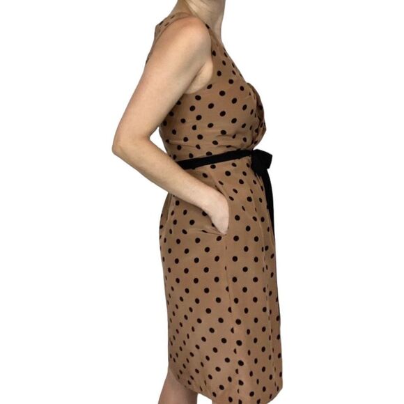 Anthropologie Yoana Baraschi Silk Polka Dot Belted Sleeveless Dress Size 6 - Picture 8 of 9